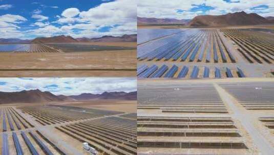 4k航拍大型太阳能发电站新能源电能高清在线视频素材下载