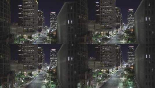 夜晚华盛顿大街上的摩天大楼高清在线视频素材下载