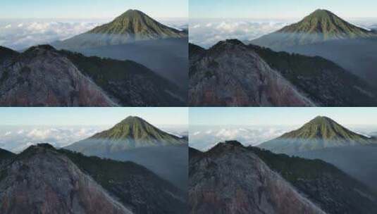印度尼西亚Java卡瓦伊延火山和古农莫兰高清在线视频素材下载