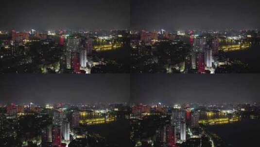 航拍江西九江城市夜景高清在线视频素材下载