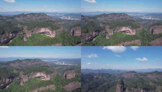 广东丹霞山5A景区丹霞地貌航拍高清在线视频素材下载