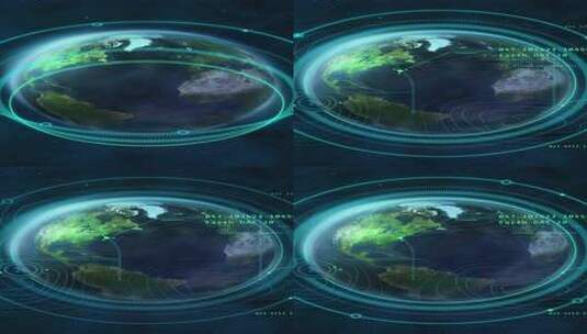 被信息图表包围的地球，3D渲染。高清在线视频素材下载