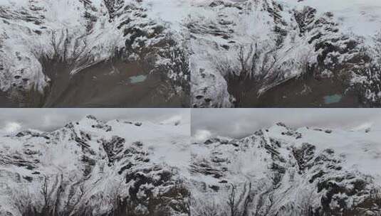 航拍四川贡嘎山区贡巴峰雪山登山者C1营地高清在线视频素材下载