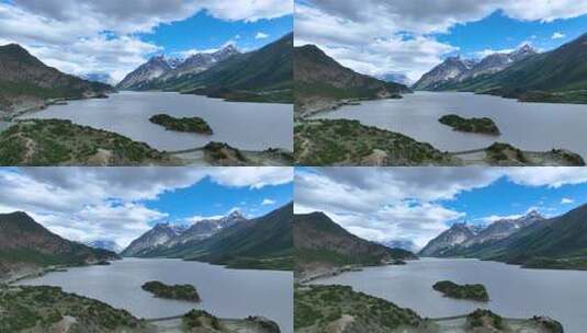 航拍西藏旅游然乌湖雪山湖景自然风景高清在线视频素材下载