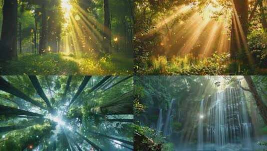 合集 唯美梦幻森林 神秘光线迷人自然片头高清在线视频素材下载