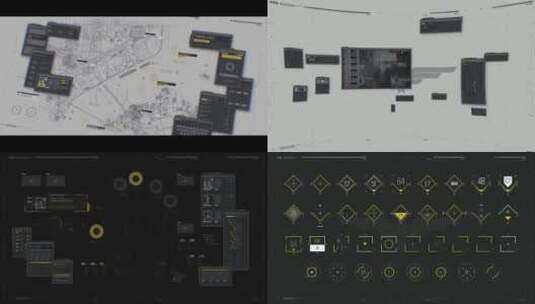 ae模板 科技风格片头片尾屏幕ul全息特效高清AE视频素材下载