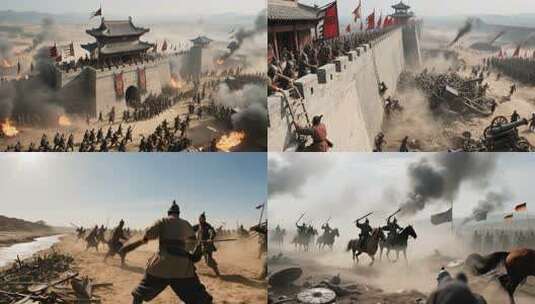 古代战场古代战争攻城略地高清在线视频素材下载