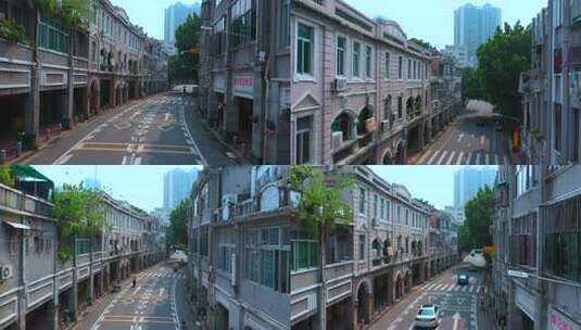 广州人文老街骑楼传统古街高清在线视频素材下载