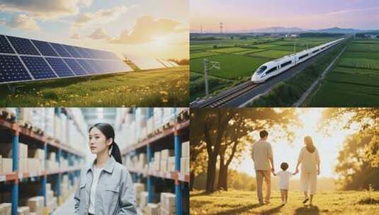 中国发展速度科技工业经济现代化幸福生活高清在线视频素材下载