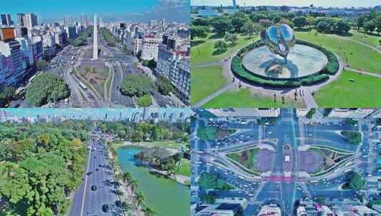 阿根廷 布宜诺斯艾利斯标志性建筑航拍高清在线视频素材下载