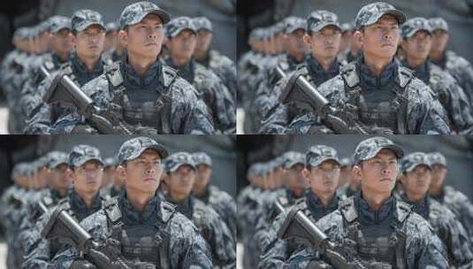 特警队伍集结完毕展现威武之师风采高清在线视频素材下载