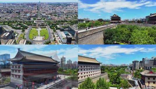 西安城楼城墙永宁门高清在线视频素材下载