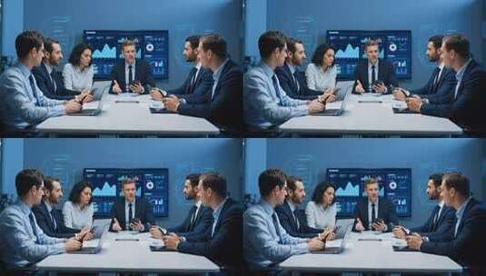 商务人士会议讨论场景高清在线视频素材下载