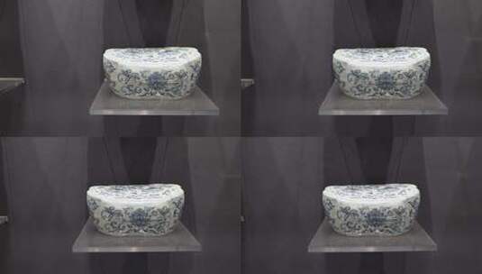 江西景德镇御窑博物馆藏大量瓷枕陈列高清在线视频素材下载