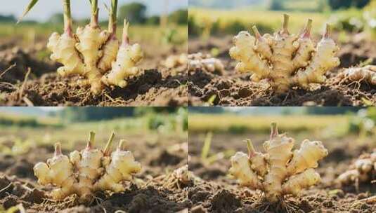 田地里的新鲜生姜高清在线视频素材下载