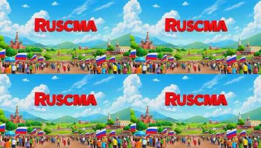 俄罗斯主题活动场景高清在线视频素材下载