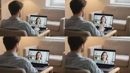 商务人士视频会议远程居家办公视频高清在线视频素材下载