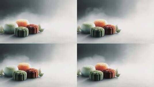 中秋月饼礼盒展示传统佳节团圆美好高清在线视频素材下载