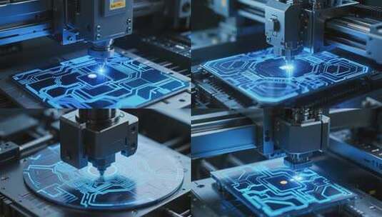 电路板激光加工特写高清在线视频素材下载