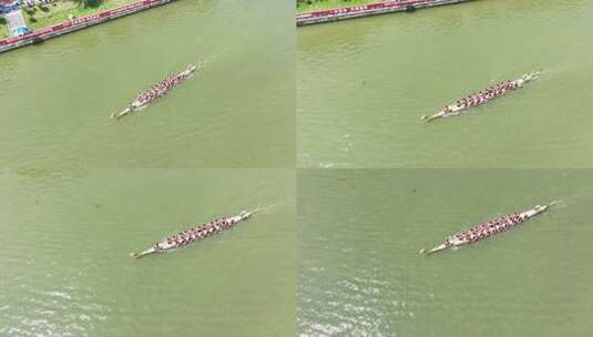 龙舟比赛空中视角画面高清在线视频素材下载