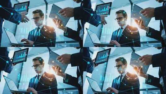 商务团队头脑风暴企业办公场景视频高清在线视频素材下载