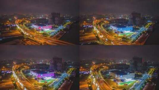 广州荔湾山姆会员超市夜景延时高清在线视频素材下载