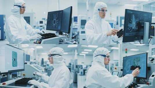 实验室人员操作电脑画面高清在线视频素材下载