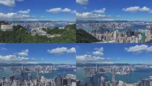 香港维多利亚港航拍高清在线视频素材下载