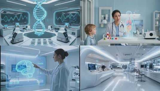 智慧医疗医疗科技医学未来健康AI医疗医院高清在线视频素材下载