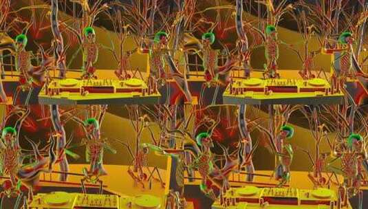 骷髅DJ动感3D场景高清在线视频素材下载