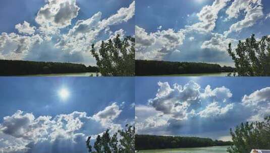 阳光穿透云层的光束云延时丁达尔光影变幻高清在线视频素材下载