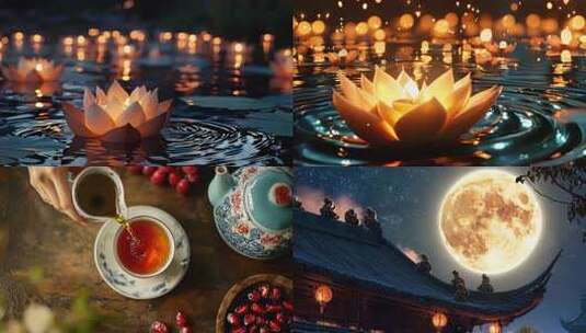 【4k】中国风中秋节中秋月饼节日春节高清在线视频素材下载