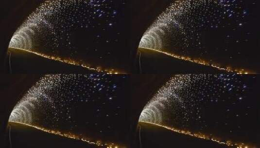 隧道内流动的粒子光效高清在线视频素材下载
