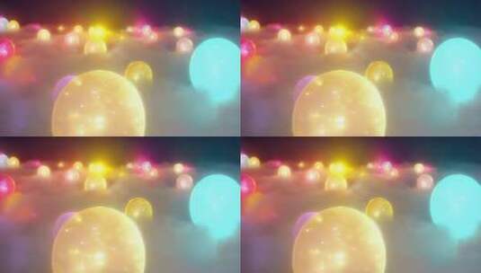 梦幻彩色光球云端场景高清在线视频素材下载