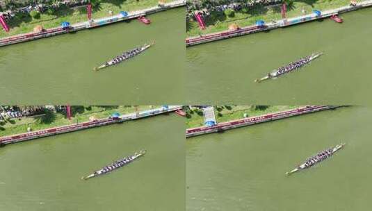 龙舟比赛空中俯拍画面高清在线视频素材下载