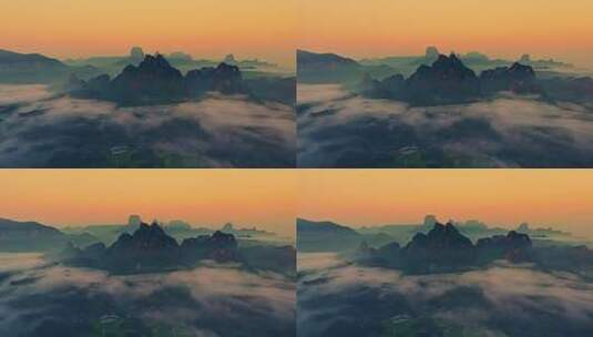 日出云海航拍壮丽山河0016高清在线视频素材下载