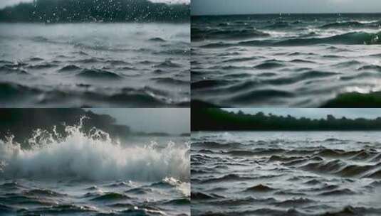 波涛汹涌的水面高清在线视频素材下载