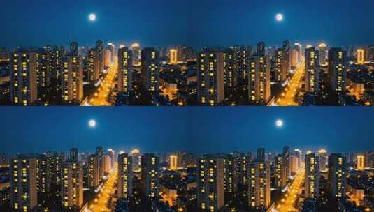 万家灯火过年小区团圆团聚居民楼春节夜晚高清在线视频素材下载