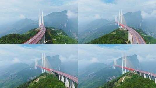 贵州六盘水北盘江大桥航拍高清在线视频素材下载