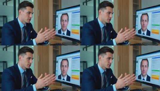 商务人士办公室视频会议高清在线视频素材下载