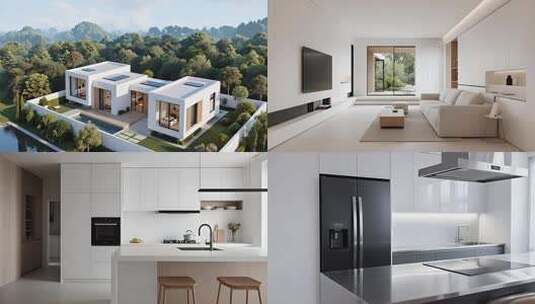 极简风厨房装修实例高清在线视频素材下载