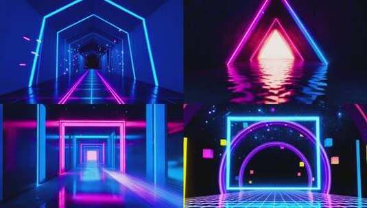 宽屏动感炫酷霓虹穿梭背景合集高清在线视频素材下载