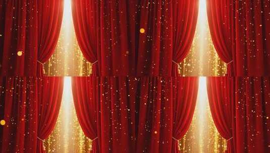 红色幕布拉开舞台背景素材高清在线视频素材下载