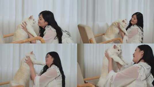 可爱猫咪陪伴时光高清在线视频素材下载