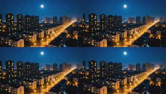 万家灯火过年小区团圆团聚居民楼春节夜晚高清在线视频素材下载