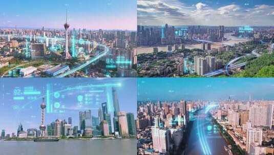 粒子光线城市发展科技片头展示高清AE视频素材下载