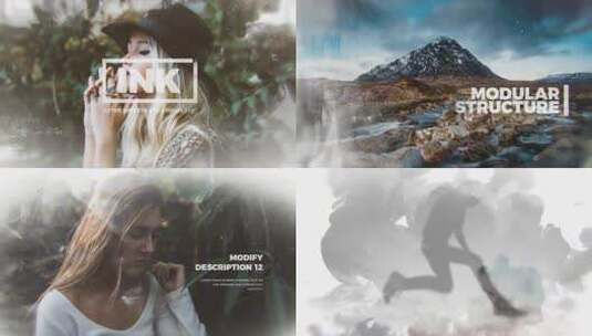 水墨标题幻灯片高清AE视频素材下载