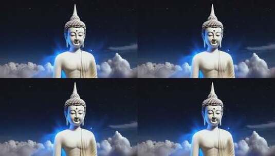 云端佛像星空背景素材高清在线视频素材下载