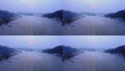 河流晨景云雾弥漫高清在线视频素材下载