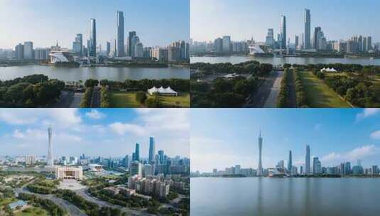 广州珠江新城城市风光全景高清在线视频素材下载